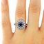 The Maxine Ring, smalltop view on a hand