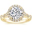18K Yellow Gold Tiara Halo Diamond Ring (1/4 ct. tw.), smalltop view