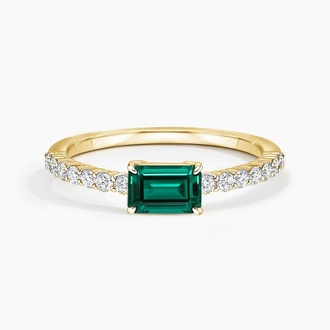Beatrice Lab Emerald and Diamond Ring