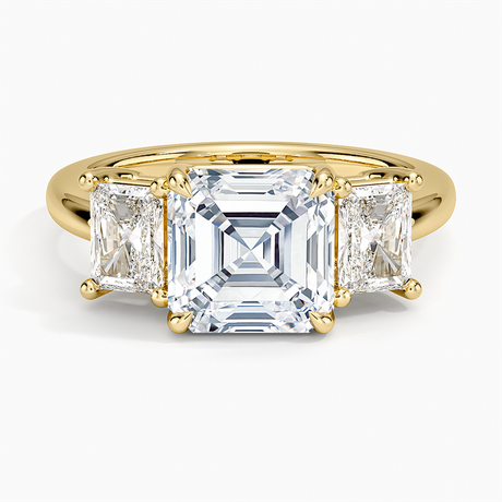 Luxe Helena Radiant-Cut Three Stone Diamond Ring
