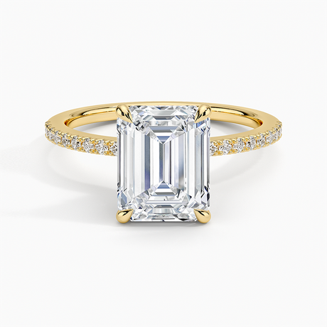 18K Yellow Gold Ballad Hidden Floral Halo Diamond Ring