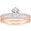 14K Rose Gold Six Prong Petite Shared Prong Diamond Ring (1/5 ct. tw.) with Luxe Petite Shared Prong Diamond Ring (3/8 ct. tw.)
