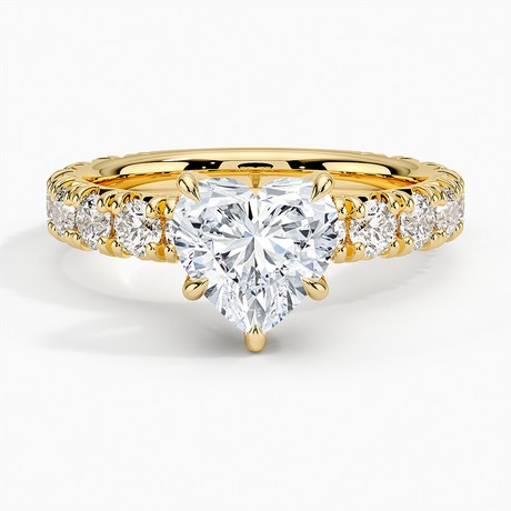 18K Yellow Gold Ellora Three-Quarter Coverage Diamond Ring