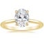 18K Yellow Gold Petal 1.5mm Diamond Ring, smalltop view