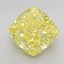 3.70 Ct. Fancy Vivid Yellow Cushion Lab Grown Diamond