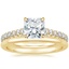 18K Yellow Gold Chantal Diamond Ring with Petite Comfort Fit Wedding Ring