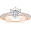 14K Rose Gold Sienna Three-Quarter Coverage Diamond Ring, smalltop view