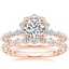 14K Rose Gold Marseille Halo Diamond Ring (1/2 ct. tw.) with Luxe Marseille Diamond Ring (1/2 ct. tw.)