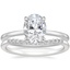14K White Gold Lumiere Diamond Ring with Petite Curved Diamond Ring (1/10 ct. tw.)