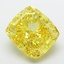 10.09 Ct. Fancy Vivid  Yellow Cushion Lab Grown Diamond