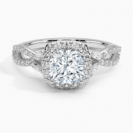 Luxe Floral Halo Engagement Ring