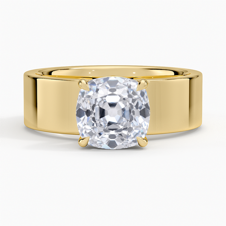 Thick Solitaire Engagement Ring