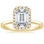 18K Yellow Gold Vienna Halo Diamond Ring, smalltop view