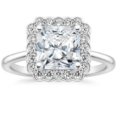 Floral Halo Engagement Ring