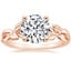 14K Rose Gold Budding Willow Solitaire Ring, smalltop view