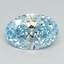 5.70 Ct. Fancy Vivid Blue Oval Lab Grown Diamond