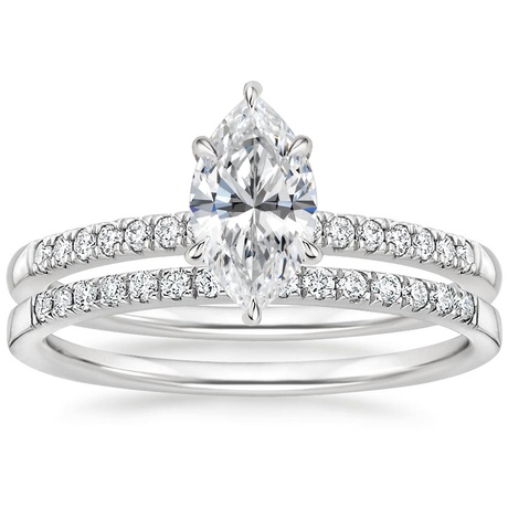 18K White Gold Petite Viviana Diamond Bridal Set (1/4 ct. tw.)