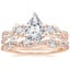 14K Rose Gold Three Stone Luxe Willow Diamond Ring with Luxe Winding Willow Diamond Ring