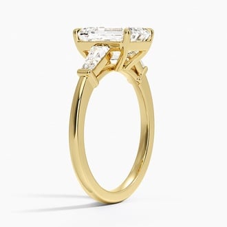 Symphony Tapered Baguette Three Stone with 2ct Emerald Certified Lab Diamond in 18K Yellow Gold
