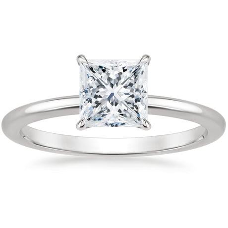 18K White Gold Petite Elodie Ring with Luxe Ballad Diamond Ring