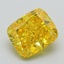 2.59 Ct. Fancy Vivid Yellow Cushion Lab Grown Diamond