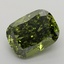 3.02 Ct. Fancy Vivid  Green Cushion Lab Grown Diamond