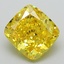 2.42 Ct. Fancy Vivid Yellow Cushion Lab Grown Diamond