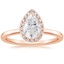 14K Rose Gold Vienna Halo Diamond Ring, smalltop view