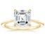 18K Yellow Gold Petite Secret Halo Diamond Ring, smalltop view