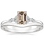 18K White Gold Nadia Diamond Ring with Petite Curved Wedding Ring