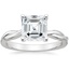 18K White Gold Twisted Vine Solitaire Ring, smalltop view