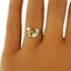 The Avigail Ring, smalltop view on a hand