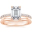 14K Rose Gold Luxe Elodie Diamond Ring (1/4 ct. tw.) with Petite Comfort Fit Wedding Ring