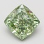 5.09 Ct. Fancy Vivid Green Cushion Lab Grown Diamond