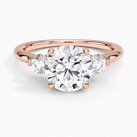 14K Rose Gold Freesia Three Stone Diamond Ring (1/3 ct. tw.)