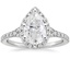 18K White Gold Joy Half-Coverage Diamond Ring, smalltop view