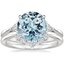 PT Aquamarine Trillion Three Stone Diamond Engagement Ring with Hadley Contoured Diamond Ring, smalltop view