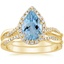 18K Yellow Gold Petite Twisted Vine Halo Diamond Bridal Set (1/3 ct. tw.)
