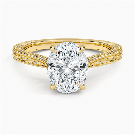 Engraved Engagement Ring - Elsie