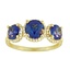 Custom Luxe Three Stone Sapphire Halo