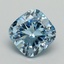 3.06 Ct. Fancy Vivid Blue Cushion Lab Grown Diamond