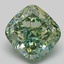 3.04 Ct. Fancy Vivid  Green Cushion Lab Grown Diamond