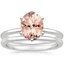 18KW Morganite Six-Prong Petite Comfort Fit Bridal Set, smalltop view
