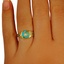 The Atara Ring, smalltop view on a hand