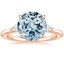 14K Rose Gold Aria Perfect Fit Three Stone Diamond Ring, smalltop view