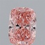 1.43 Ct. Fancy Vivid Pink Cushion Lab Grown Diamond