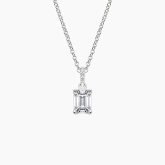 Pavé Diamond Bail Pendant in 18K White Gold