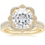 18KY Moissanite Reina Diamond Ring with Luxe Ballad Diamond Ring (1/4 ct. tw.), smalltop view