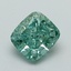 1.06 Ct. Fancy Vivid Green Cushion Lab Grown Diamond