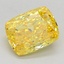 1.30 Ct. Fancy Vivid Yellow Cushion Lab Grown Diamond